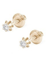 marvelous yellow gold little diamond earrings for babies 